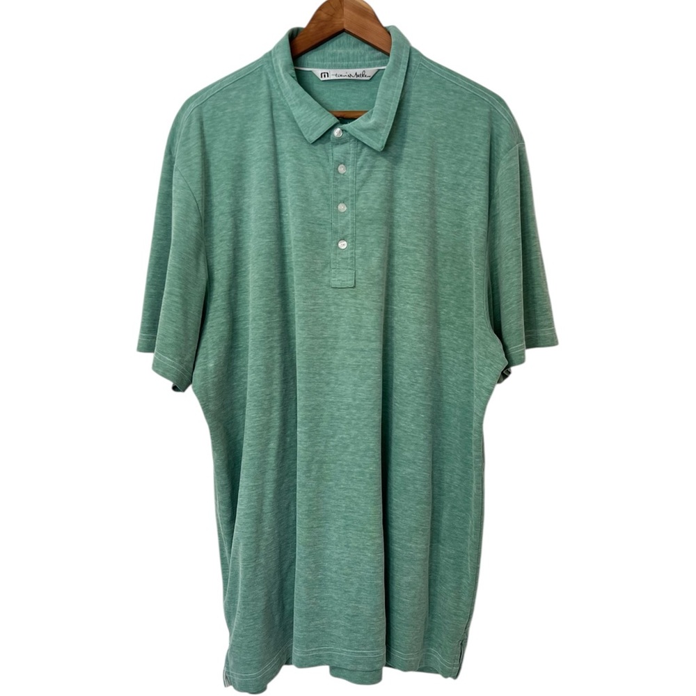Travis Mathews Green Short Sleeve Pima Cotton Preppy Golf Polo Shirt Size XXL